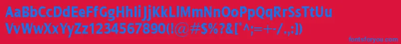DialogCondBold Font – Blue Fonts on Red Background