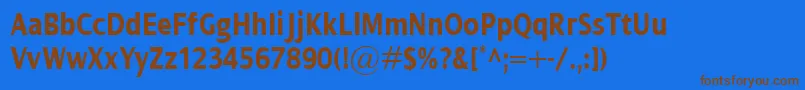 DialogCondBold Font – Brown Fonts on Blue Background