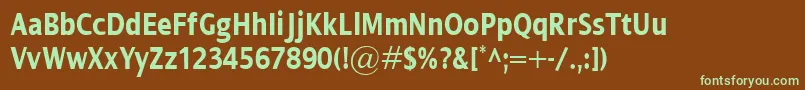 Шрифт DialogCondBold – зелёные шрифты на коричневом фоне