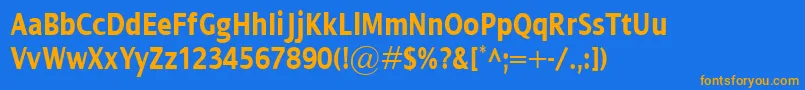 DialogCondBold Font – Orange Fonts on Blue Background