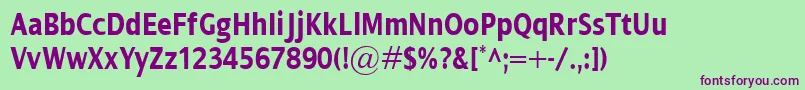 DialogCondBold Font – Purple Fonts on Green Background