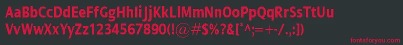 DialogCondBold Font – Red Fonts on Black Background