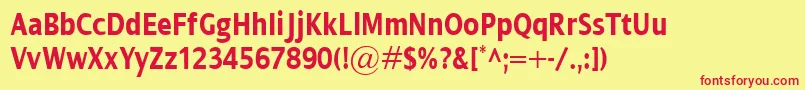 DialogCondBold Font – Red Fonts on Yellow Background
