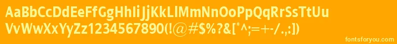 Czcionka DialogCondBold – żółte czcionki na pomarańczowym tle