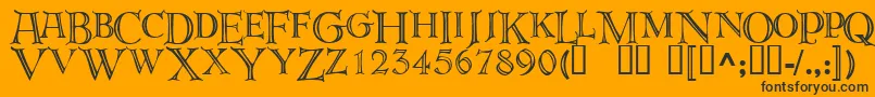 Deroos Font – Black Fonts on Orange Background