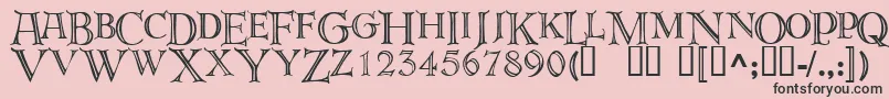 Deroos-Schriftart – Schwarze Schriften auf rosa Hintergrund