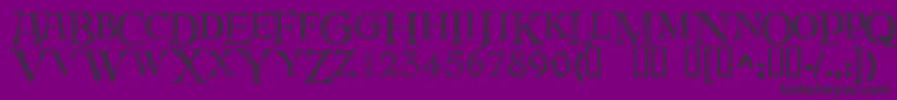 Deroos-Schriftart – Schwarze Schriften auf violettem Hintergrund