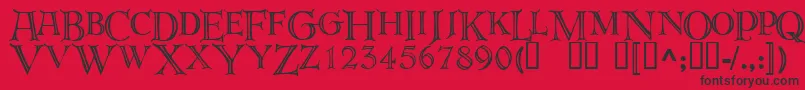 Deroos Font – Black Fonts on Red Background