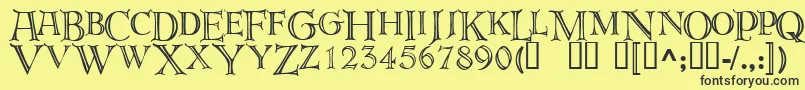 Шрифт Deroos – чёрные шрифты на жёлтом фоне