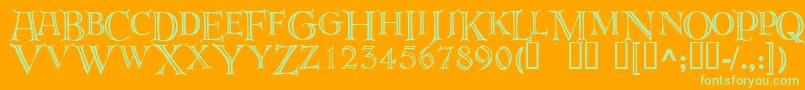 Deroos Font – Green Fonts on Orange Background