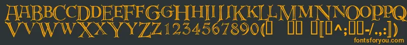 Шрифт Deroos – оранжевые шрифты на чёрном фоне