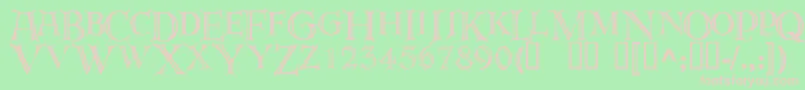 Deroos Font – Pink Fonts on Green Background