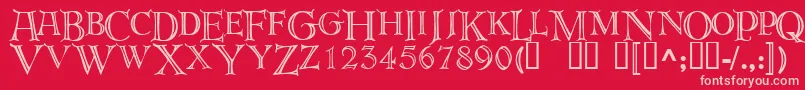 Deroos Font – Pink Fonts on Red Background