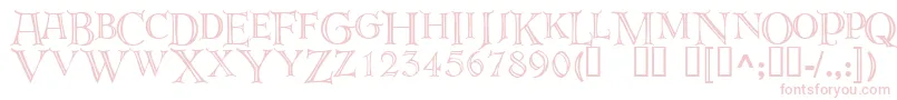 Deroos-fontti – vaaleanpunaiset fontit valkoisella taustalla