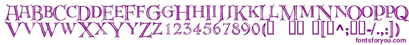 フォントDeroos – 白い背景に紫のフォント