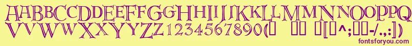 Deroos Font – Purple Fonts on Yellow Background