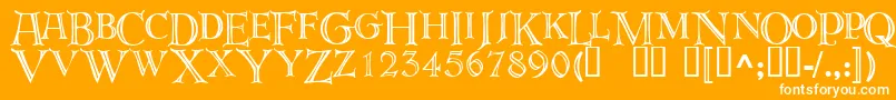 Deroos Font – White Fonts on Orange Background