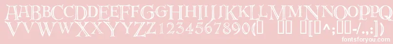 Deroos Font – White Fonts on Pink Background