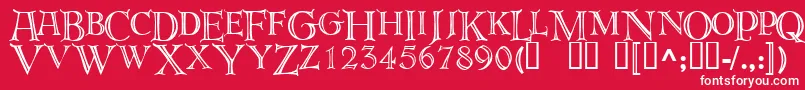 フォントDeroos – 赤い背景に白い文字