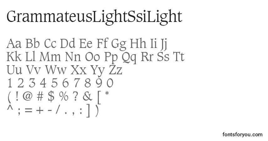 Schriftart GrammateusLightSsiLight – Alphabet, Zahlen, spezielle Symbole