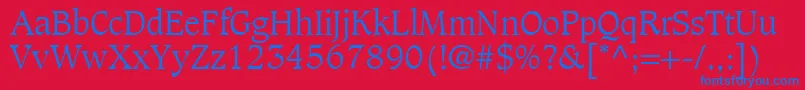 GrammateusLightSsiLight-Schriftart – Blaue Schriften auf rotem Hintergrund