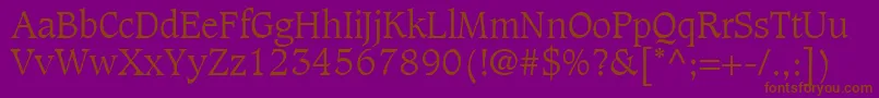 GrammateusLightSsiLight-Schriftart – Braune Schriften auf violettem Hintergrund