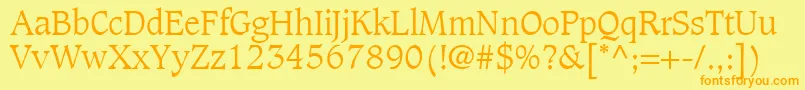 GrammateusLightSsiLight Font – Orange Fonts on Yellow Background