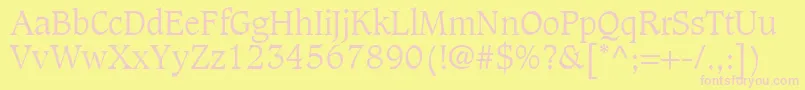 GrammateusLightSsiLight Font – Pink Fonts on Yellow Background