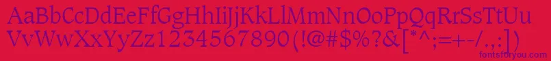 GrammateusLightSsiLight Font – Purple Fonts on Red Background