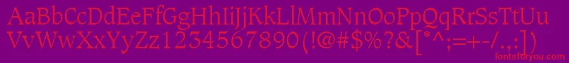 GrammateusLightSsiLight Font – Red Fonts on Purple Background