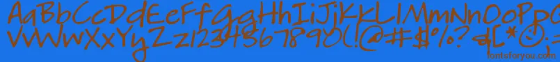 DjbHeatherg Font – Brown Fonts on Blue Background