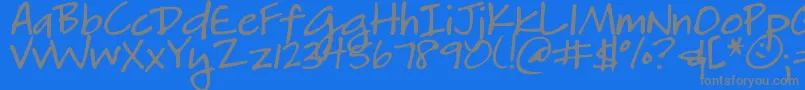 DjbHeatherg Font – Gray Fonts on Blue Background