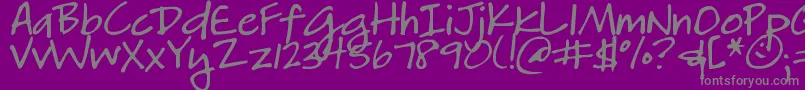 DjbHeatherg-Schriftart – Graue Schriften auf violettem Hintergrund