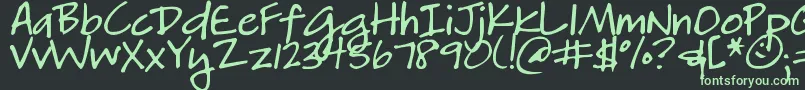 DjbHeatherg-fontti – vihreät fontit mustalla taustalla
