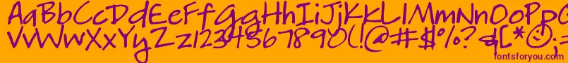 DjbHeatherg Font – Purple Fonts on Orange Background