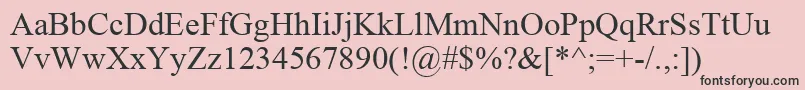 TimesNewRoman Font – Black Fonts on Pink Background