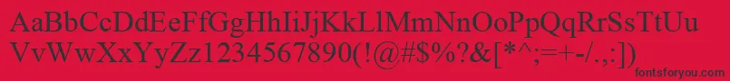 TimesNewRoman Font – Black Fonts on Red Background