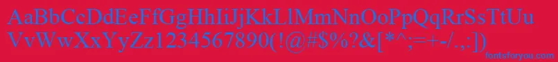 フォントTimesNewRoman – 赤い背景に青い文字