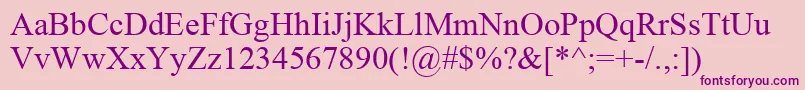 TimesNewRoman Font – Purple Fonts on Pink Background