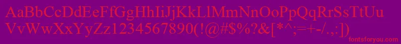 TimesNewRoman Font – Red Fonts on Purple Background