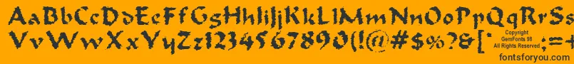 Oldoak Font – Black Fonts on Orange Background
