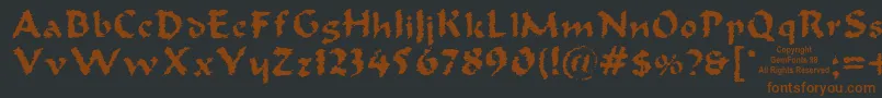 Шрифт Oldoak – коричневые шрифты на чёрном фоне