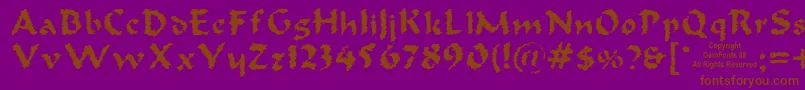 Czcionka Oldoak – brązowe czcionki na fioletowym tle