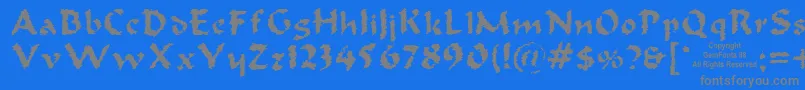 Oldoak Font – Gray Fonts on Blue Background