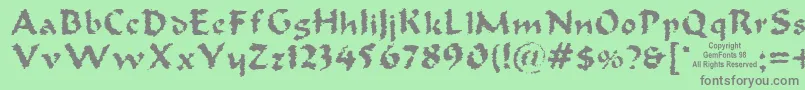 Oldoak-Schriftart – Graue Schriften auf grünem Hintergrund