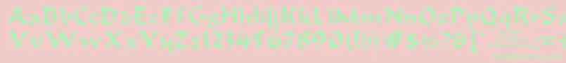 Oldoak Font – Green Fonts on Pink Background