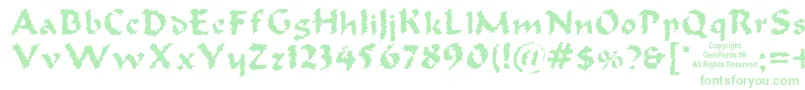 Oldoak-Schriftart – Grüne Schriften auf weißem Hintergrund