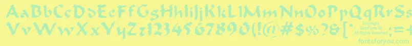 Oldoak Font – Green Fonts on Yellow Background