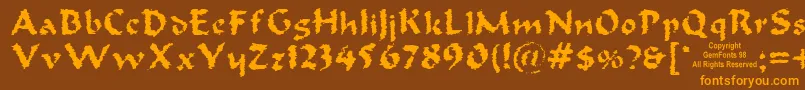 Czcionka Oldoak – pomarańczowe czcionki na brązowym tle