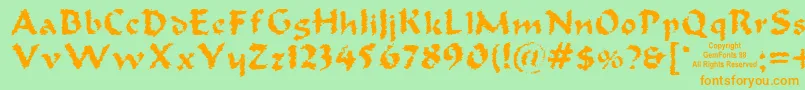 Oldoak Font – Orange Fonts on Green Background